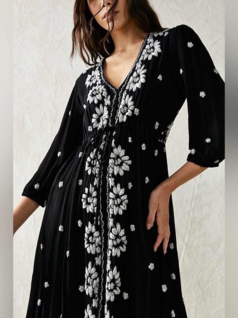 Free People | Embroidered Fable Midi Dress, XS